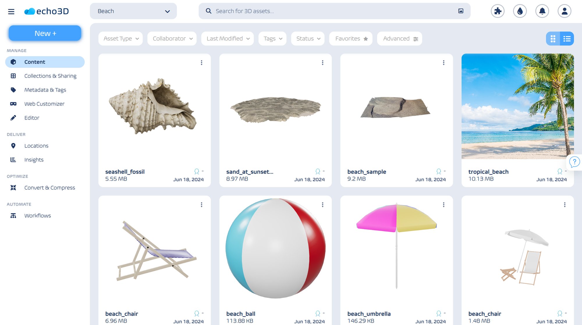 3D digital asset management