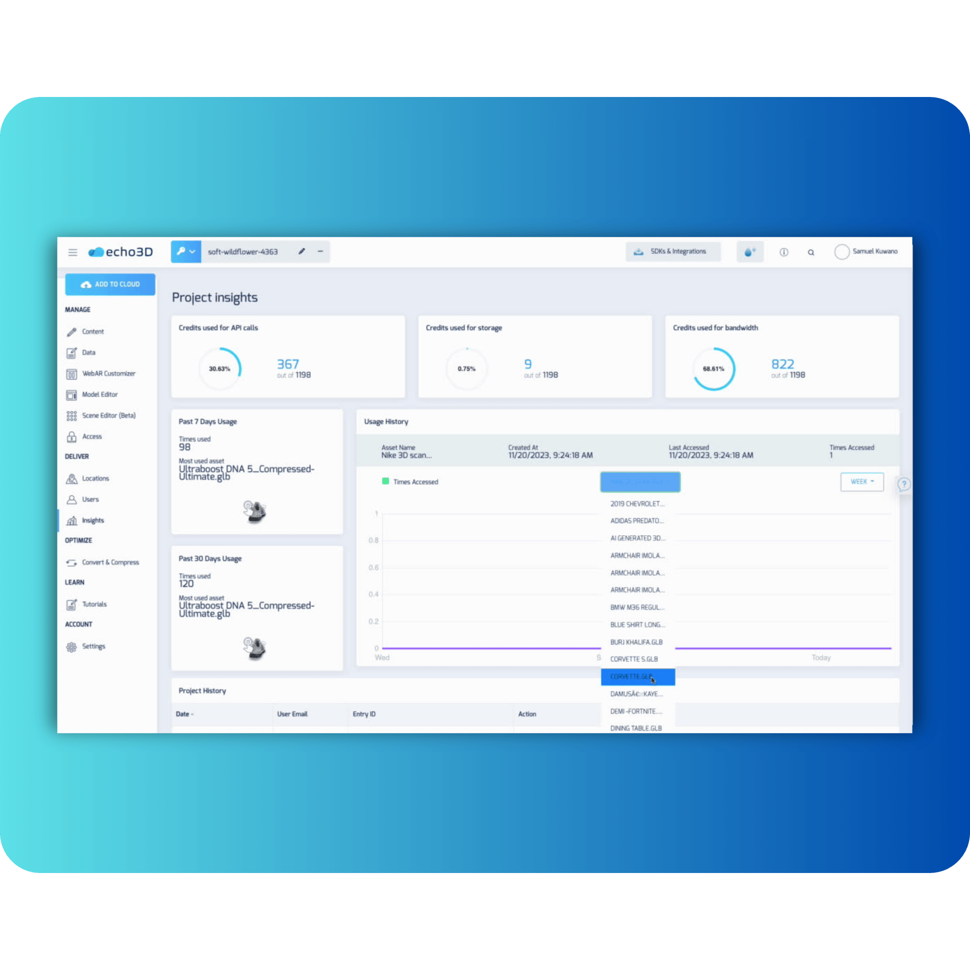 echo3D Analytics & governance
