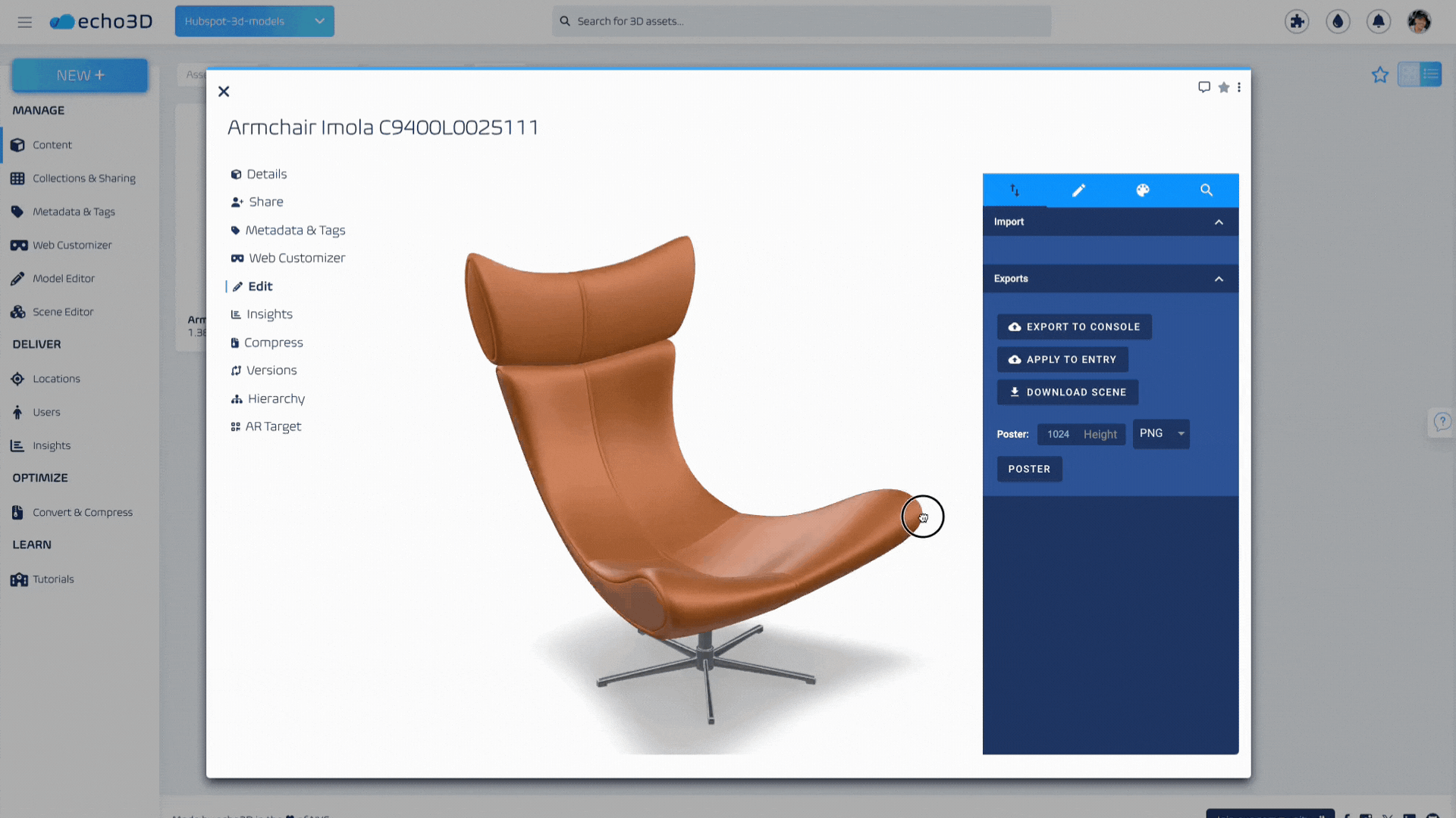 echo3D 3D digital asset management (3D DAM)