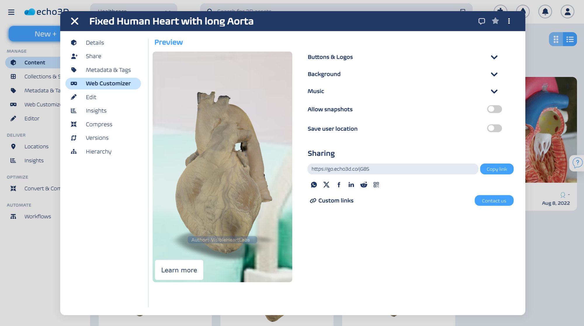 3D web customizer
