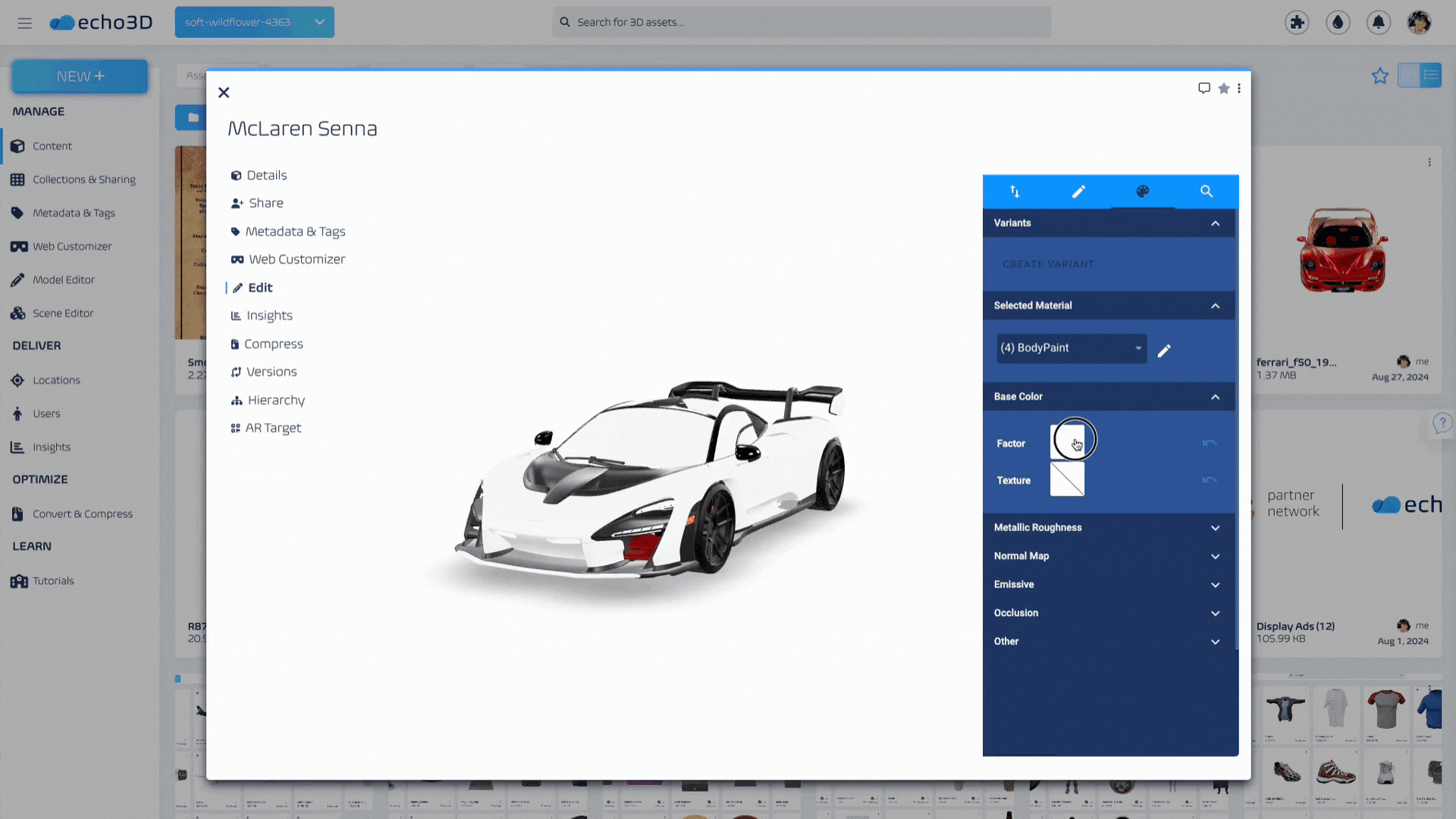 echo3D 3D digital asset management (3D DAM)