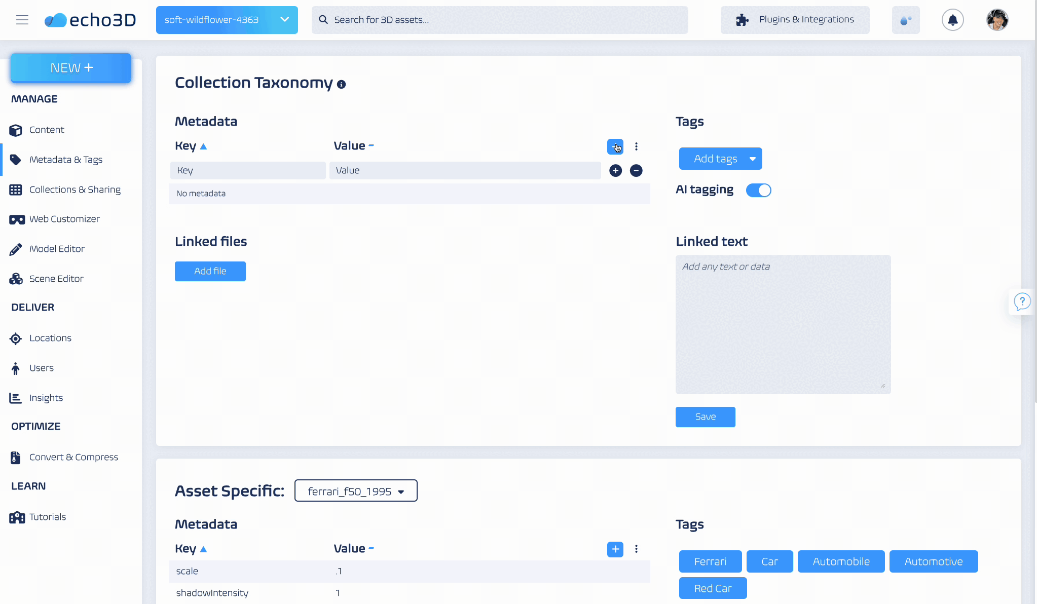 echo3D 3D digital asset management (3D DAM)