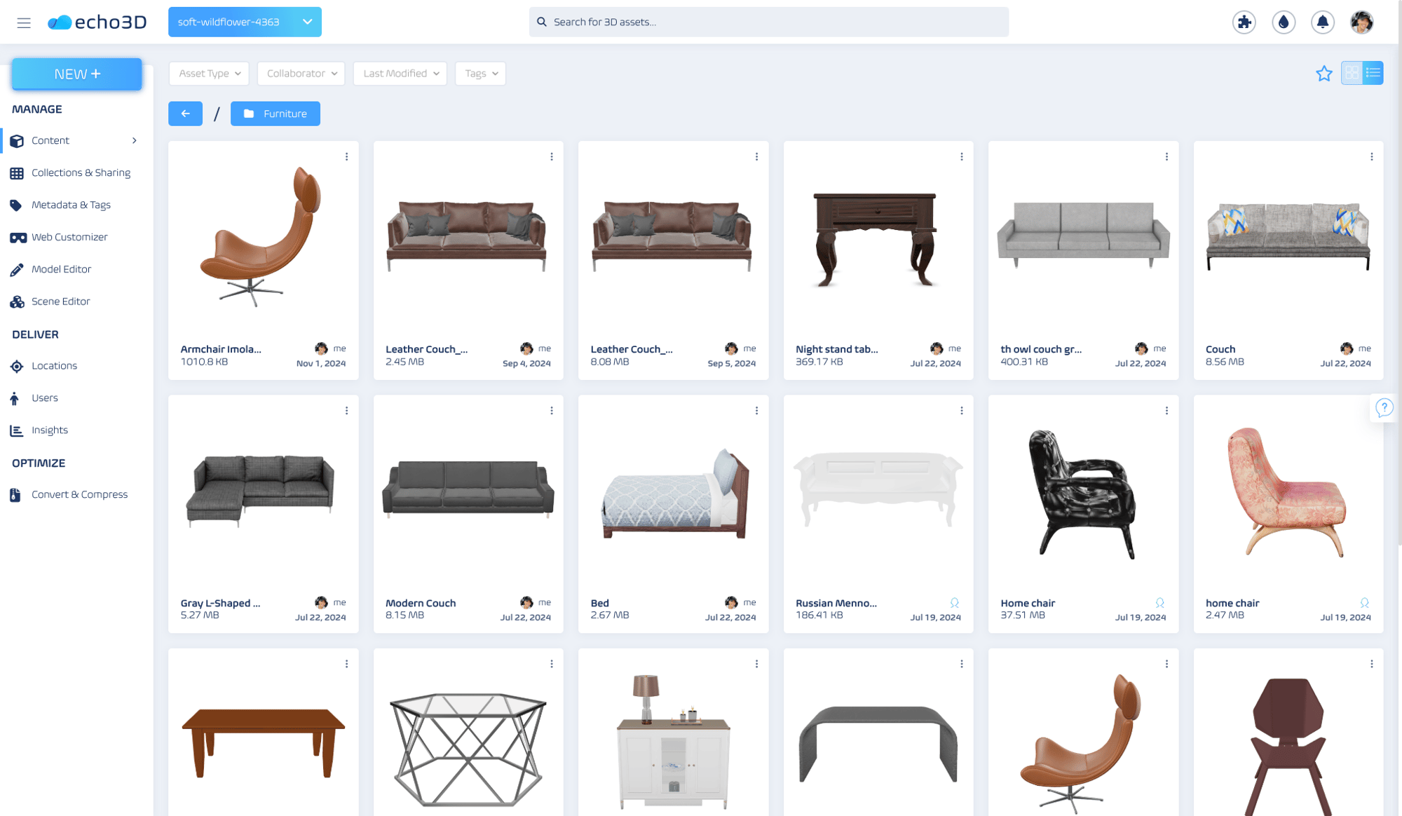 echo3D 3D digital asset management (3D DAM)