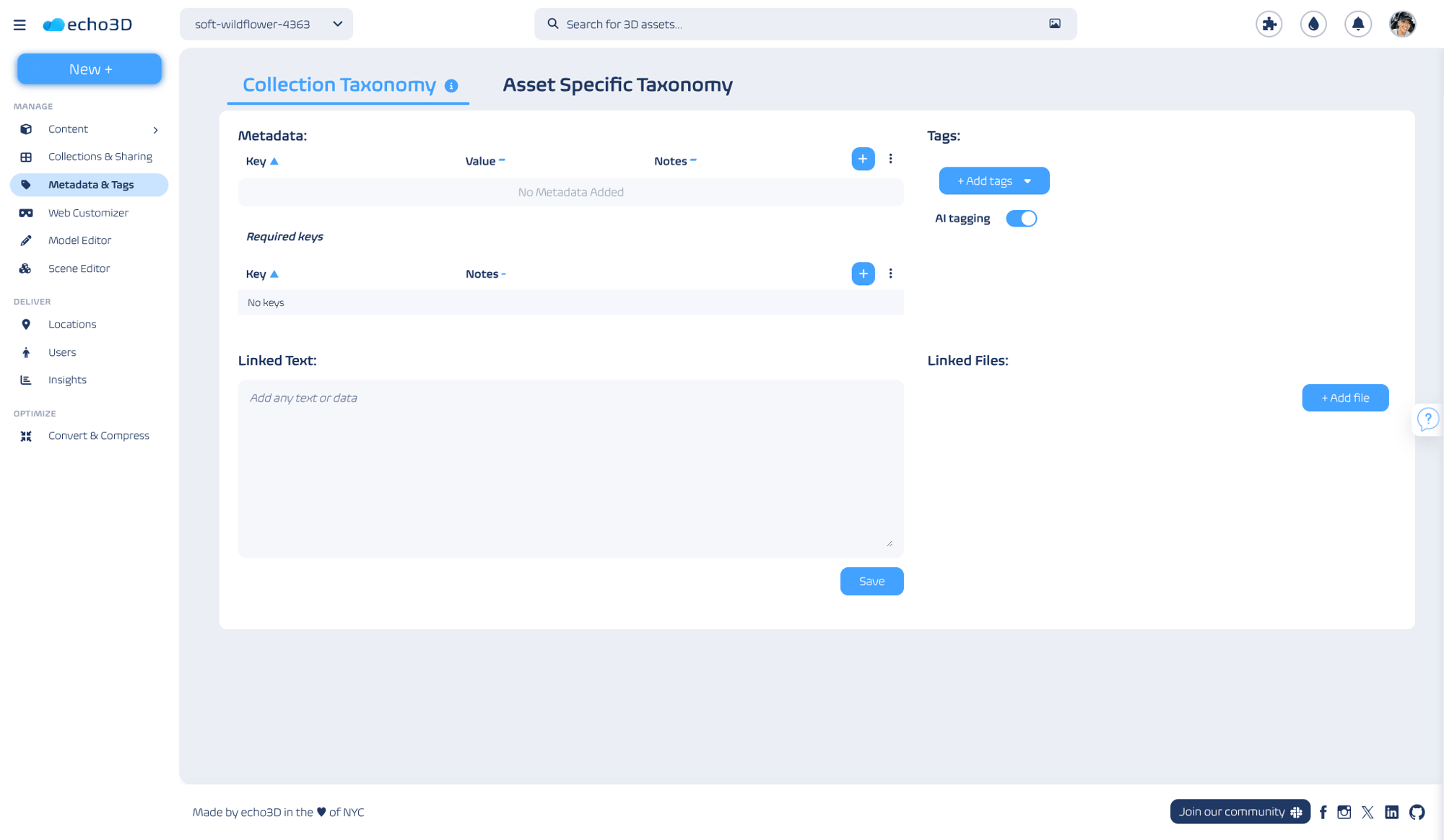 echo3D 3D digital asset management (3D DAM)