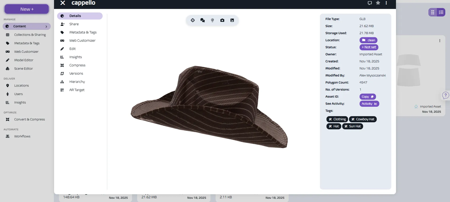 3D assets processed into echo3D
